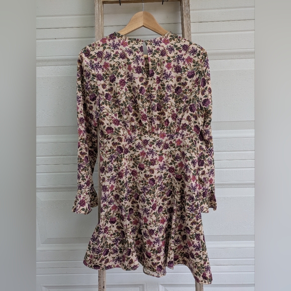 Zara Satin Effect Printed Floral Mini Dress - Picture 5 of 6